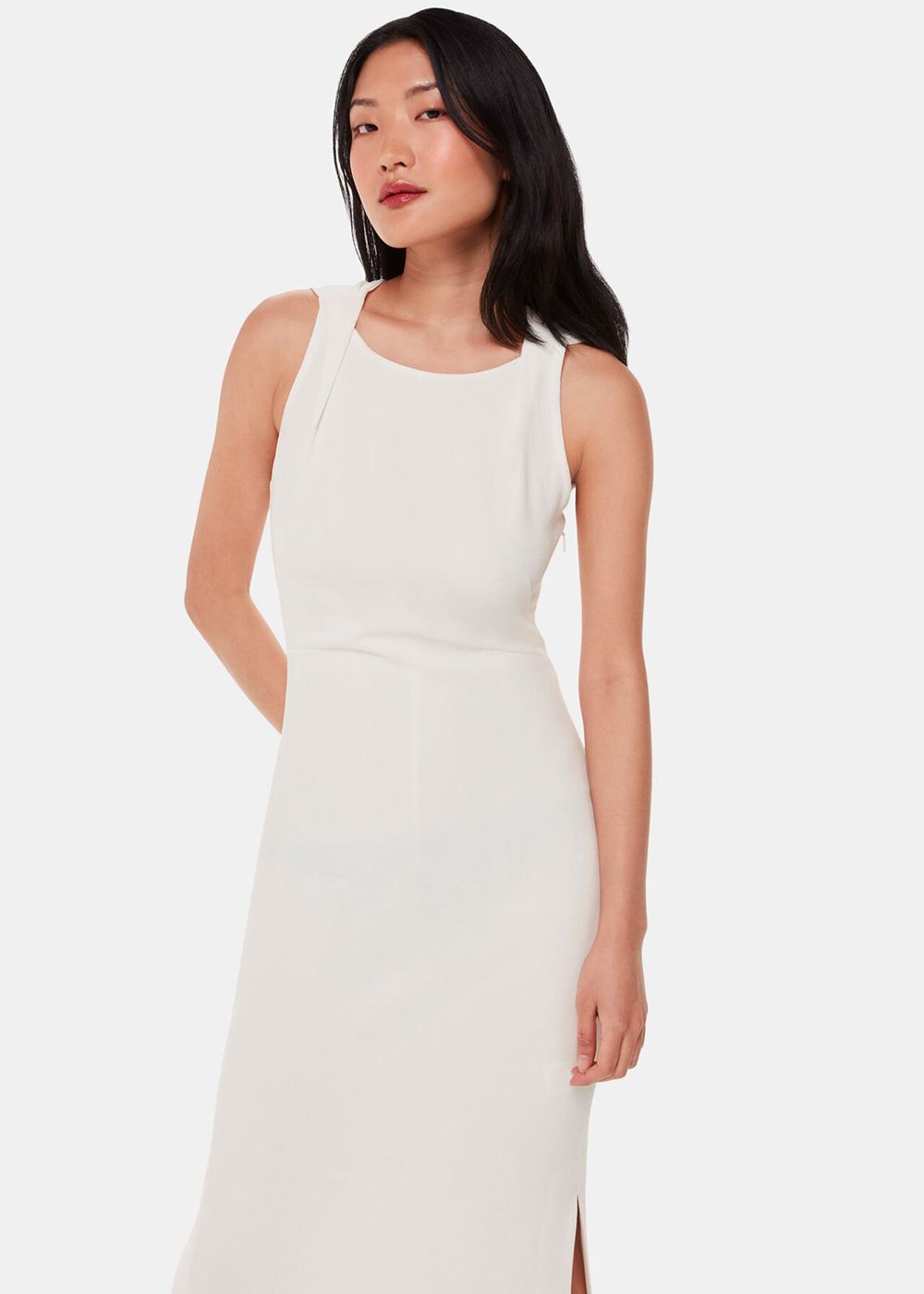 Whistles Tie Back Maxi Dress White | US-75863FRQM