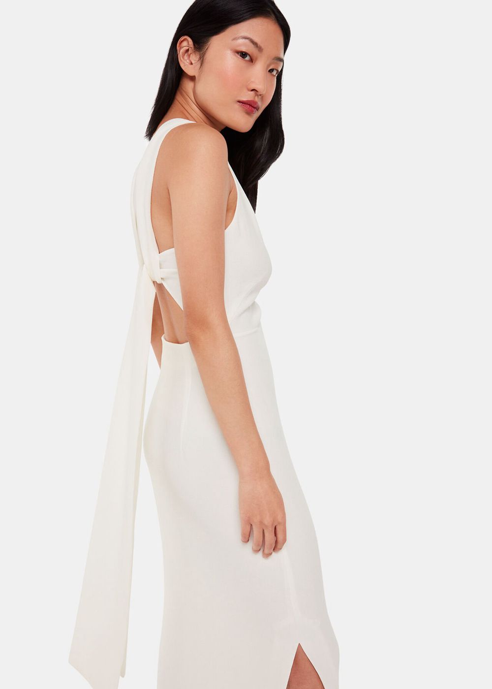 Whistles Tie Back Maxi Dress White | US-75863FRQM