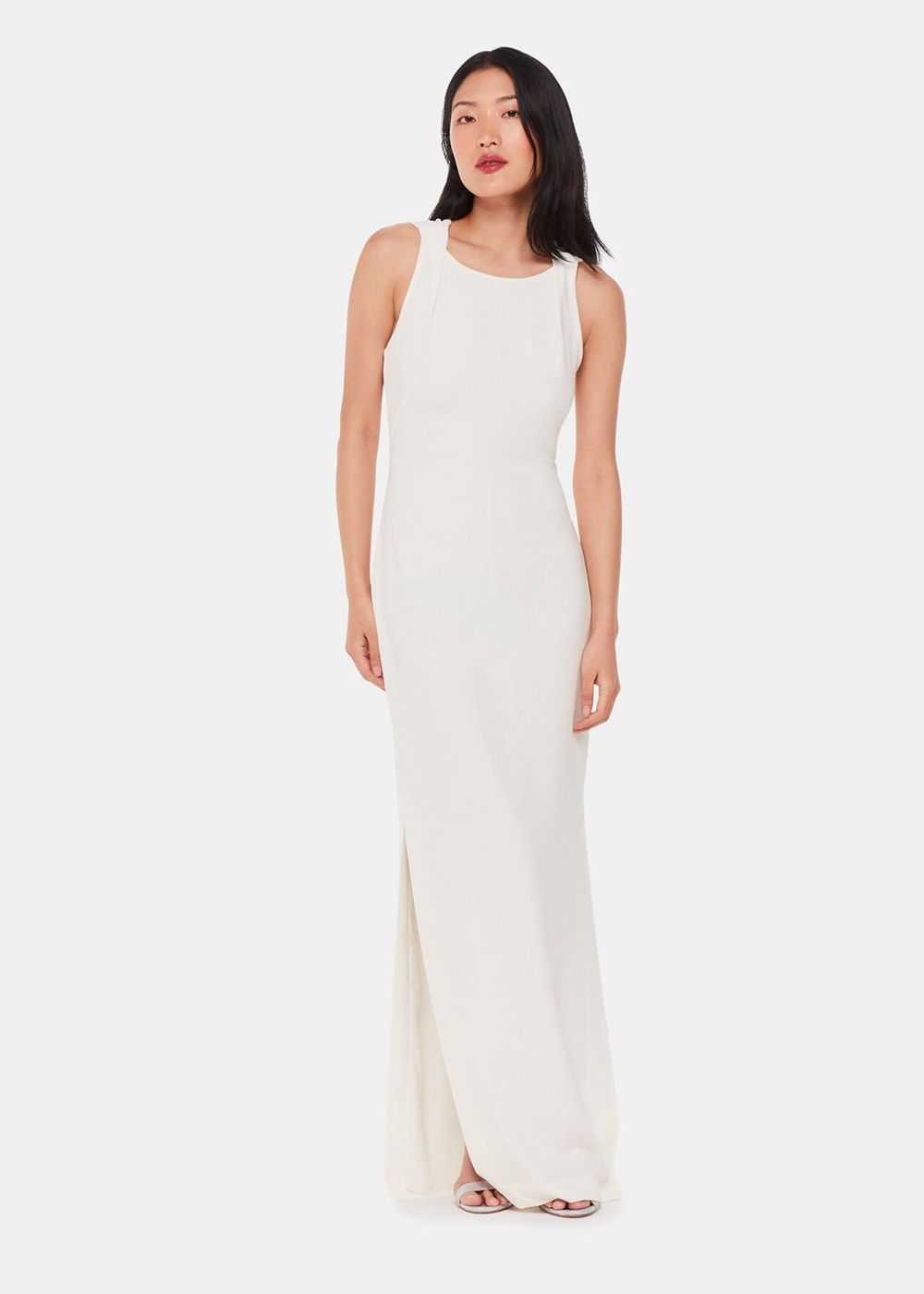 Whistles Tie Back Maxi Dress White | US-75863FRQM