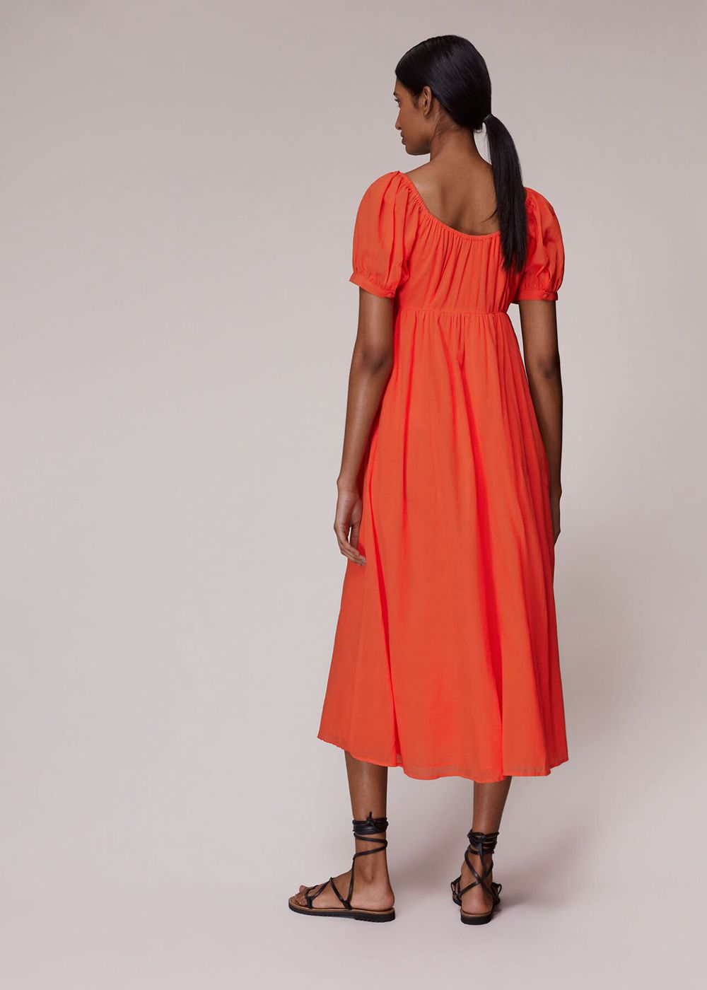 Whistles Tie Detail Elouise Midi Dress Red | US-67902NFPH