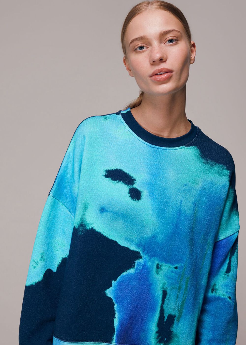 Whistles Tie Dye Cotton Sweatshirt Blue / Multicolor | US-13098LPJW