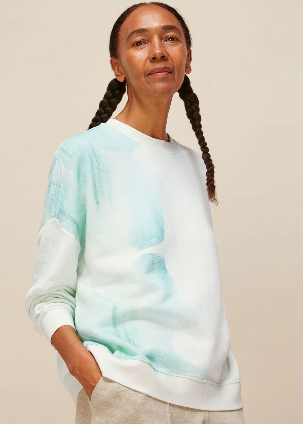 Whistles Tie Dye Cotton Sweatshirt Green / Multicolor | US-26539YEBL