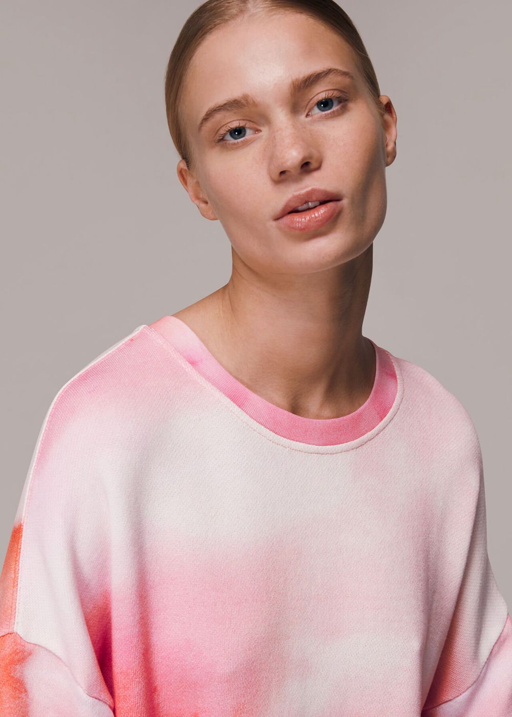 Whistles Tie Dye Cotton Sweatshirt Pink / Multicolor | US-06798AGET