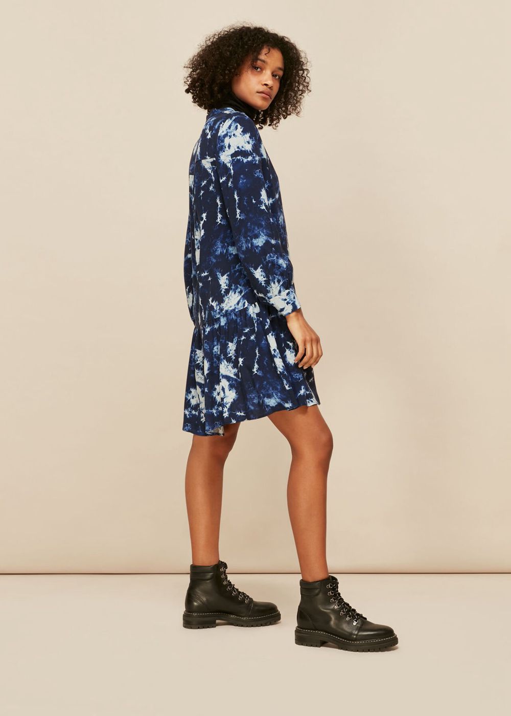 Whistles Tie Dye Smock Dress Blue / Multicolor | US-29854GPEL