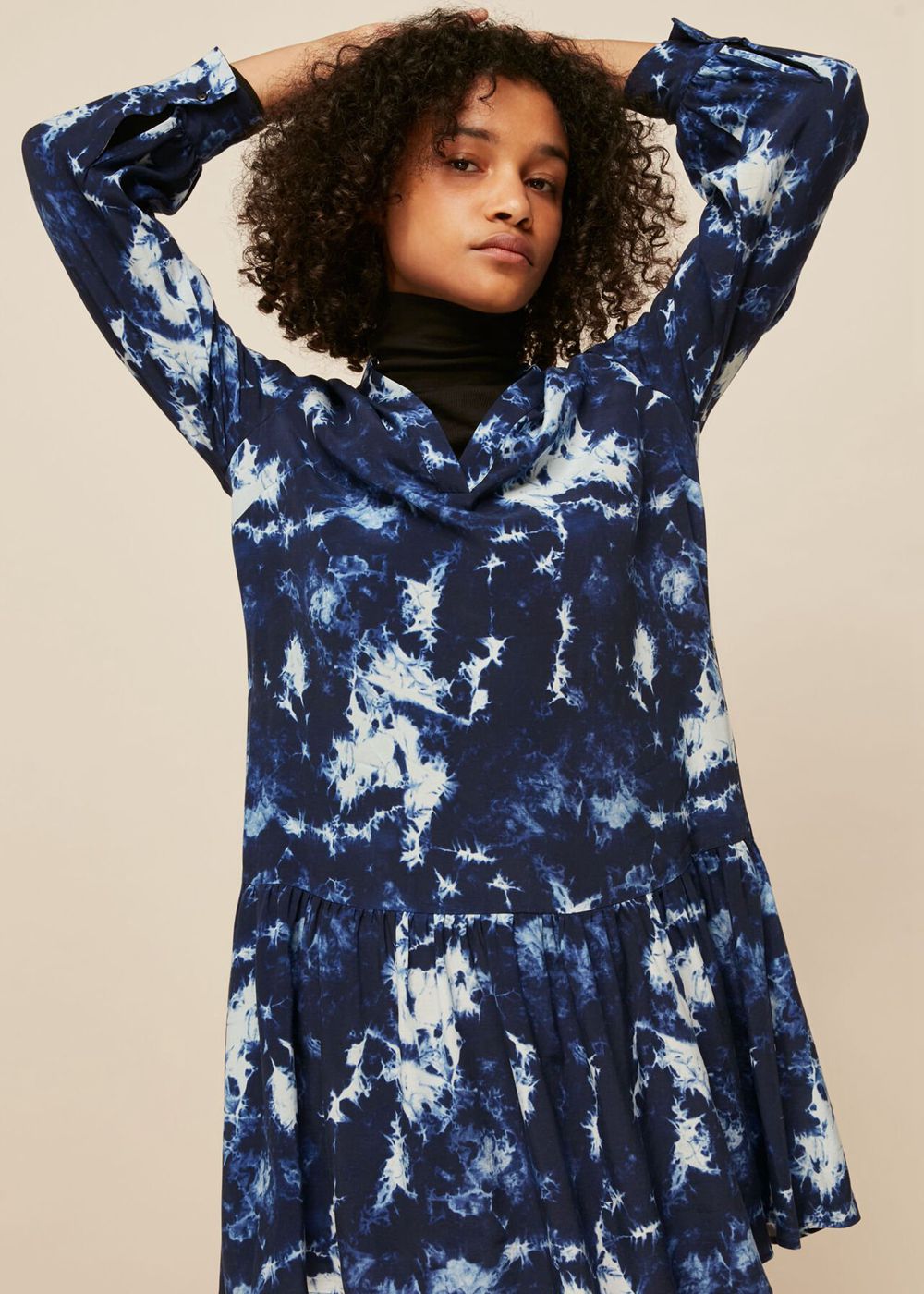 Whistles Tie Dye Smock Dress Blue / Multicolor | US-29854GPEL