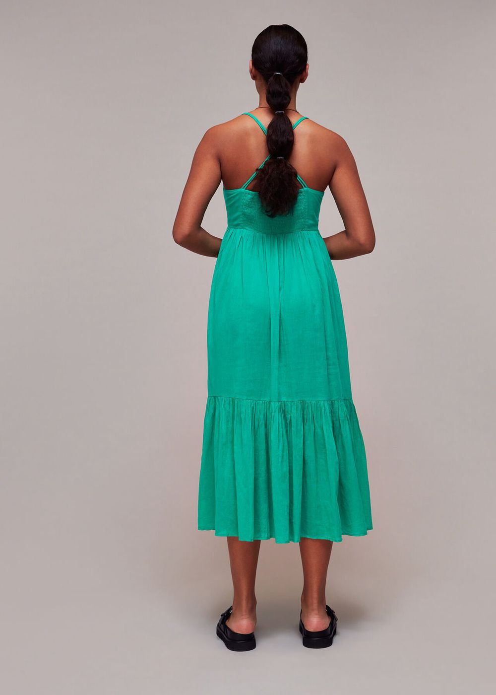 Whistles Tie Front Beach Dress Green | US-05347DBOS