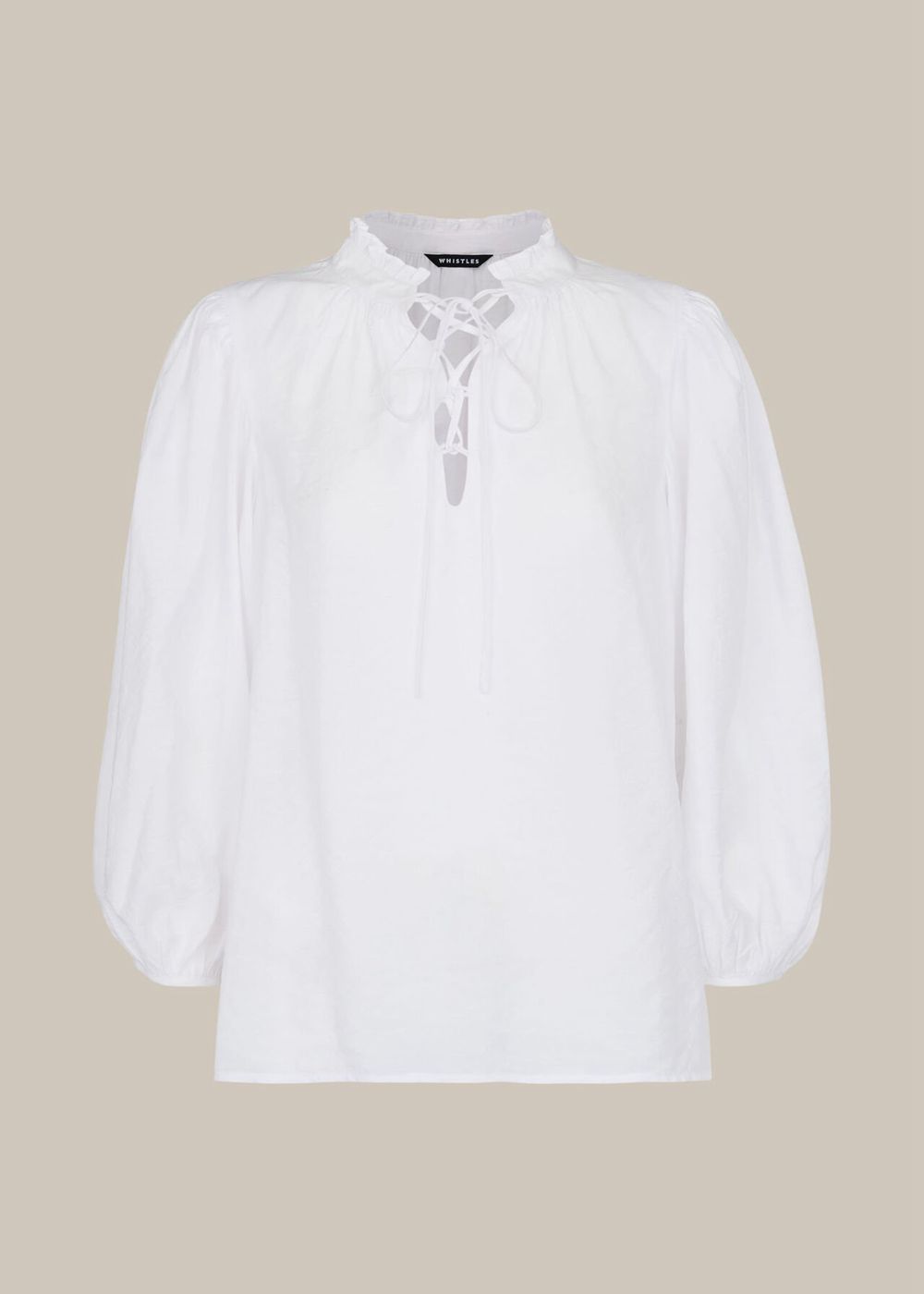 Whistles Tie Neck Detail Blouse White | US-28649UTVR