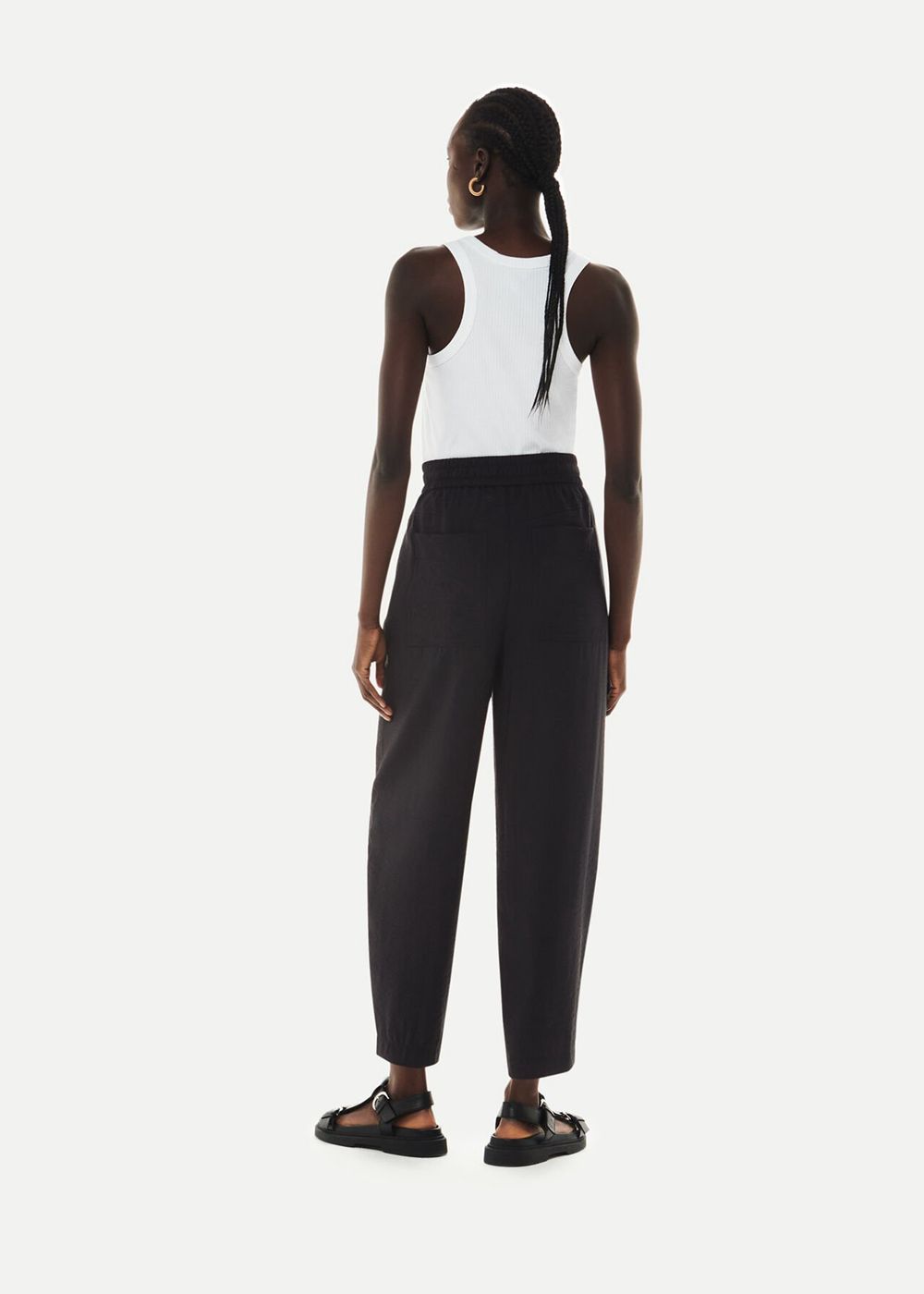 Whistles Tie Waist Nicola Pants Black | US-43650NZCF