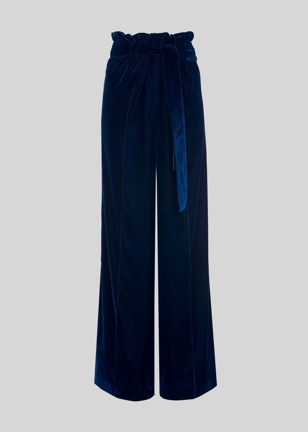 Whistles Tie Waist Velvet Pants Blue | US-17230RMSV