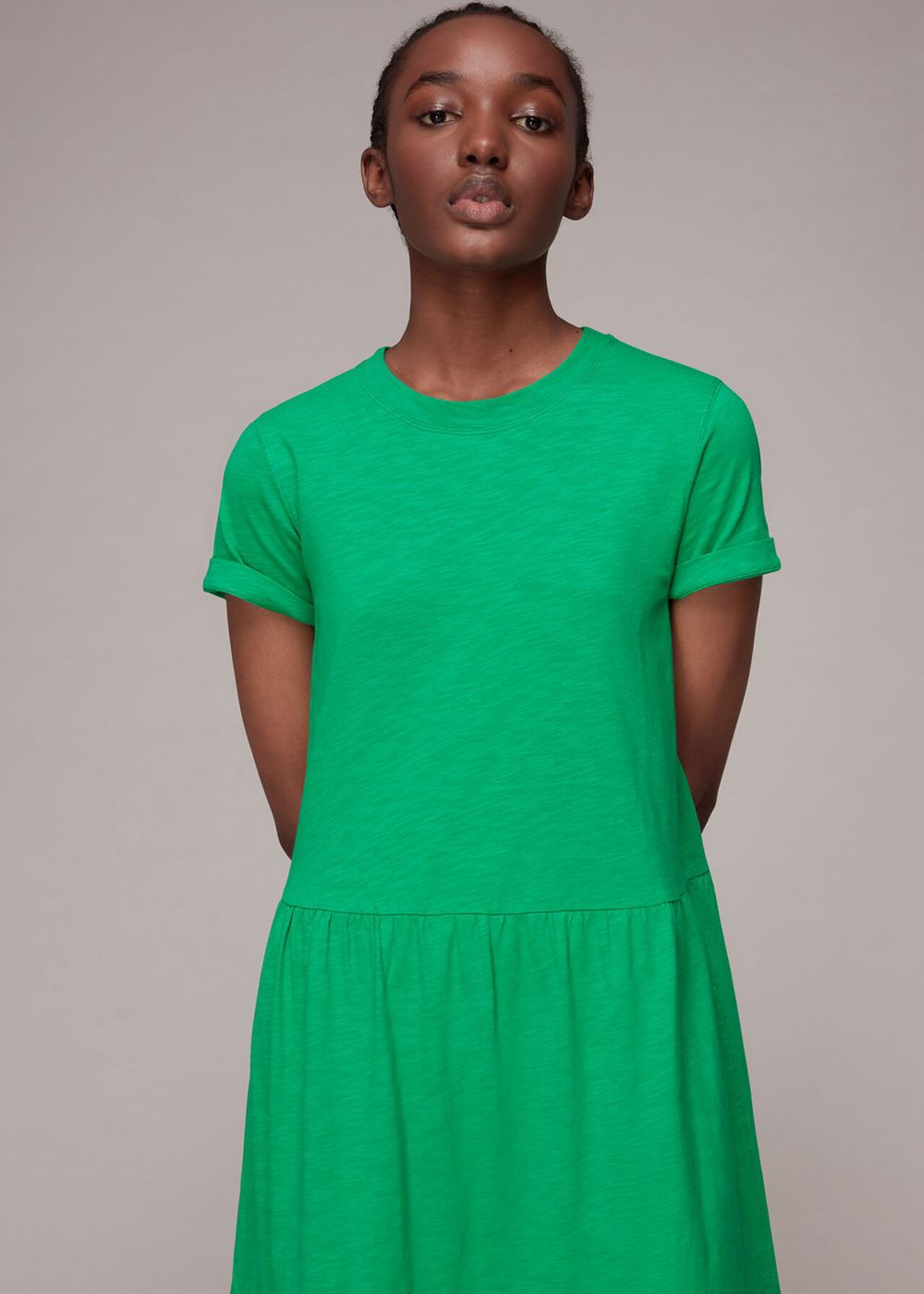 Whistles Tiered Jersey Midi Dress Green | US-29851DVLB