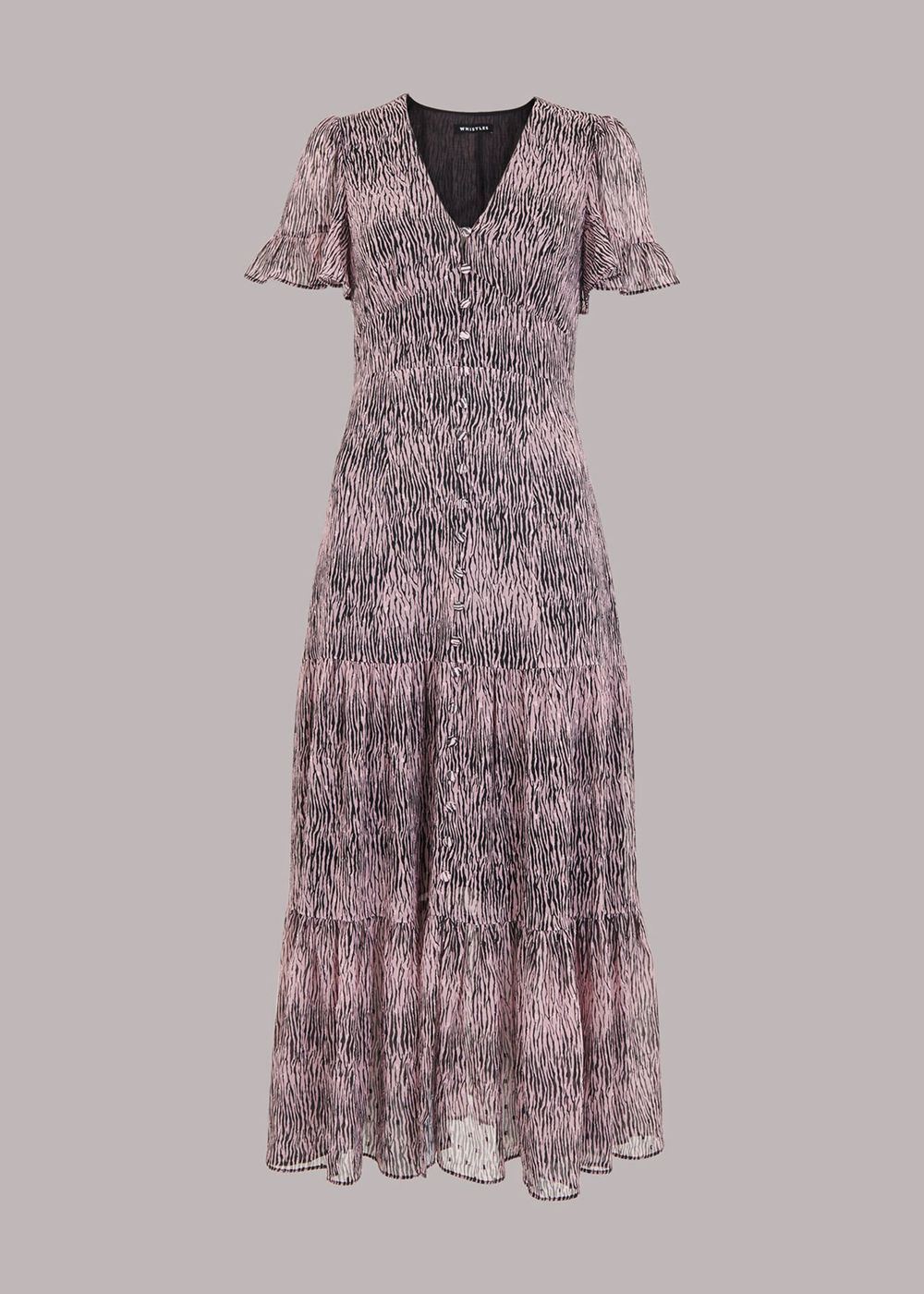 Whistles Tiger Dobby Midi Dress Pink / Multicolor | US-09256UJTR