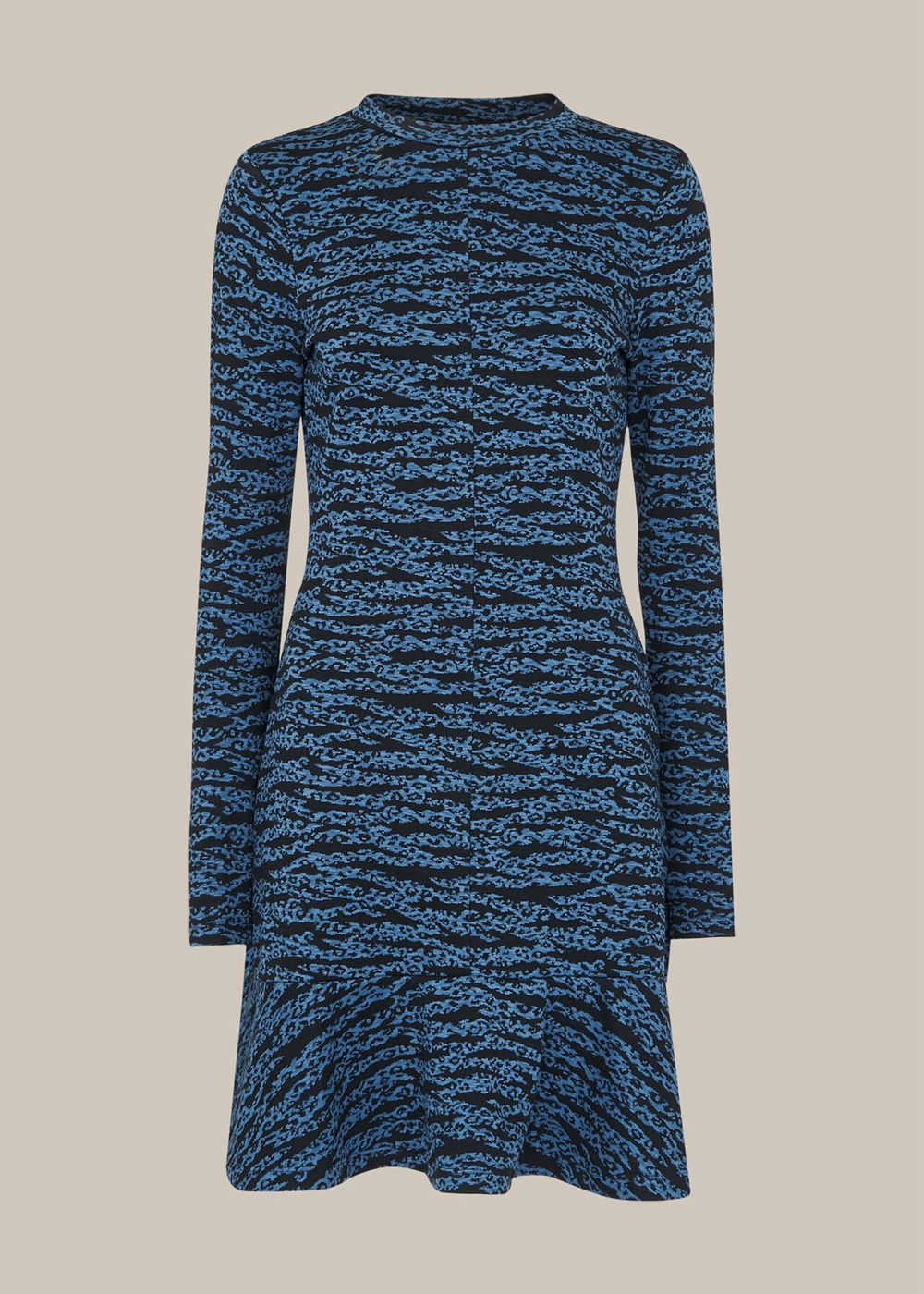 Whistles Tiger Leopard Flippy Dress Blue / Multicolor | US-57846UDQS