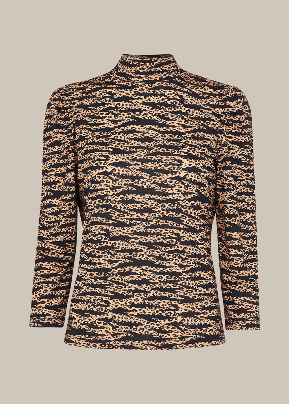 Whistles Tiger Leopard Print High Neck Top Multicolor | US-08321FUPJ