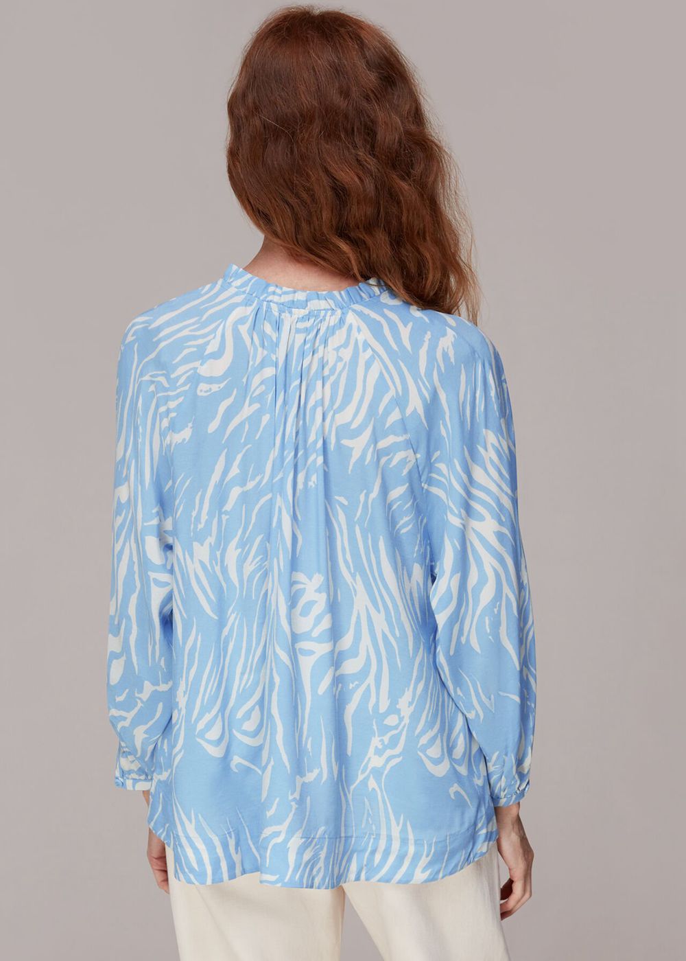 Whistles Tiger Print Blouse Blue / Multicolor | US-60725ZWVP