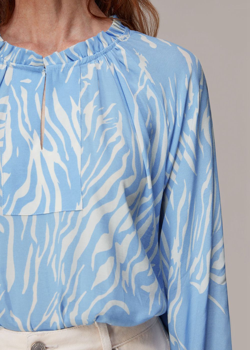 Whistles Tiger Print Blouse Blue / Multicolor | US-60725ZWVP