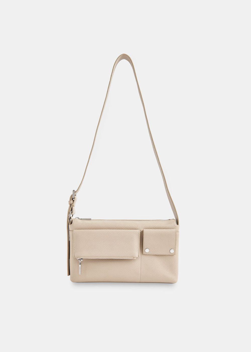 Whistles Tilda Pocket Detail Shoulder Bags Grey Brown | US-71865BSYQ