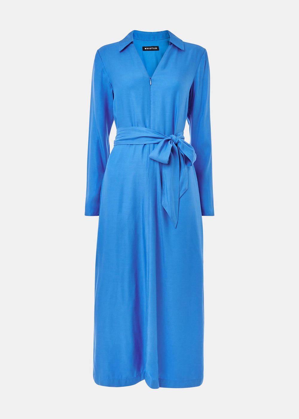 Whistles Tillie Tie Midi Dress Blue | US-10976HQPK