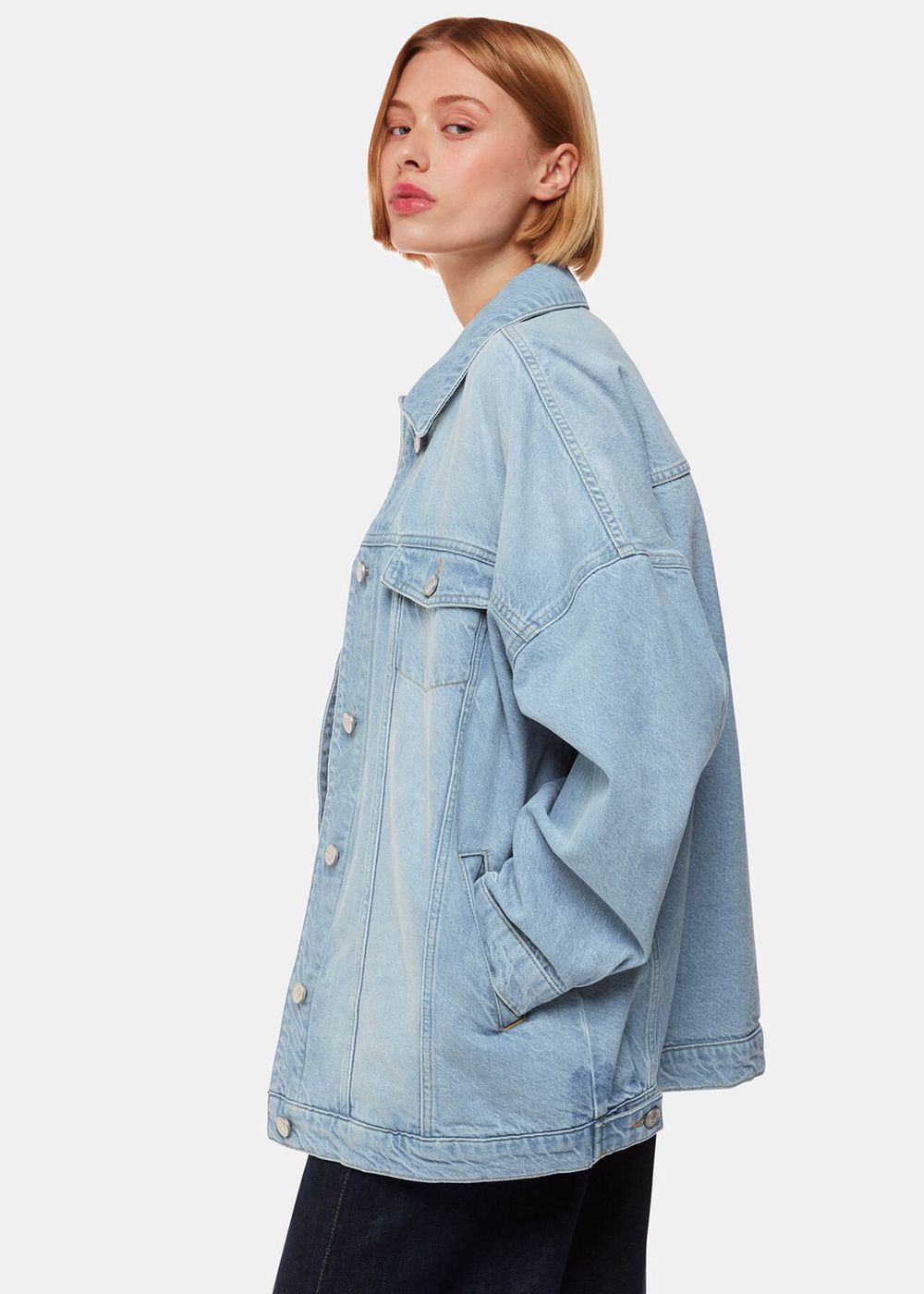 Whistles Tilly Oversized Denim Jacket Blue | US-37901RKTU