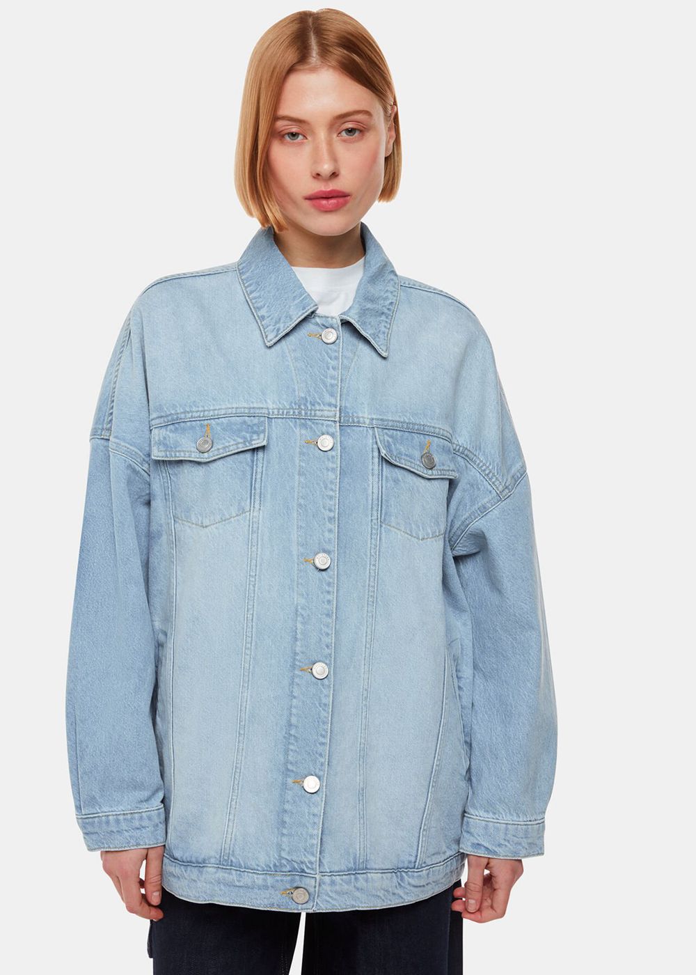 Whistles Tilly Oversized Denim Jacket Blue | US-37901RKTU