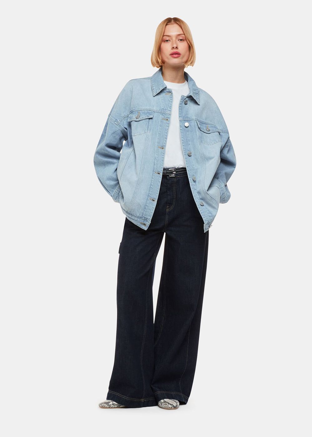 Whistles Tilly Oversized Denim Jacket Blue | US-37901RKTU