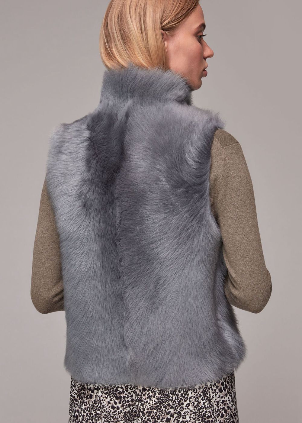 Whistles Toscana Sheepskin Vest Grey | US-63547FRTN