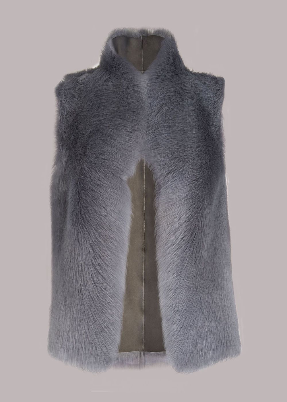 Whistles Toscana Sheepskin Vest Grey | US-63547FRTN