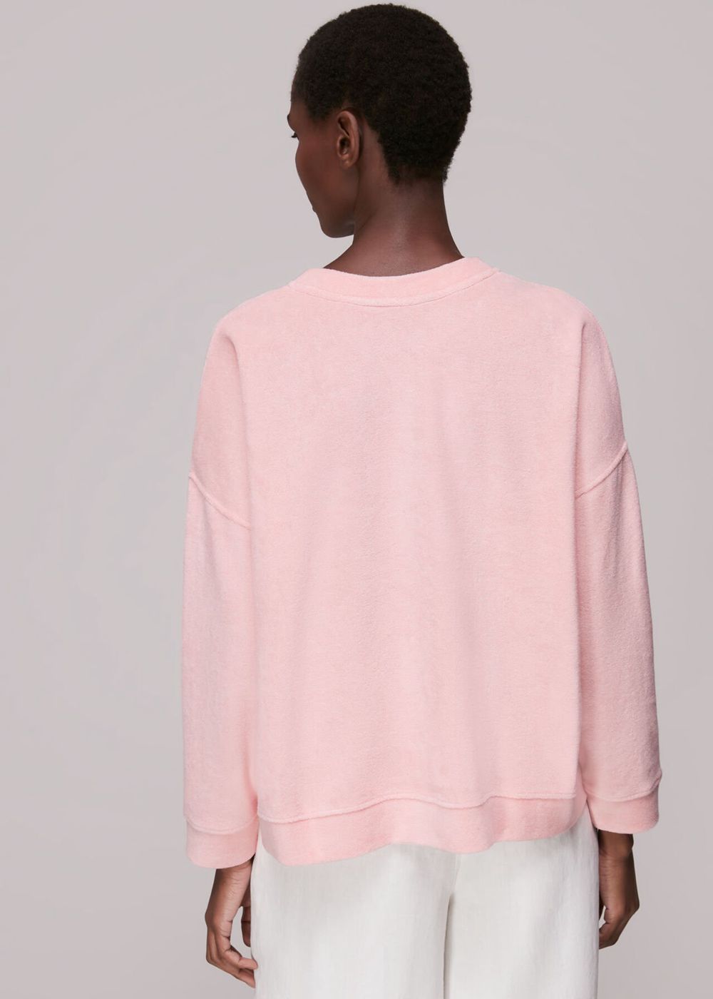 Whistles Towelling Boyfriend Sweatshirt Pink | US-80612FLKP