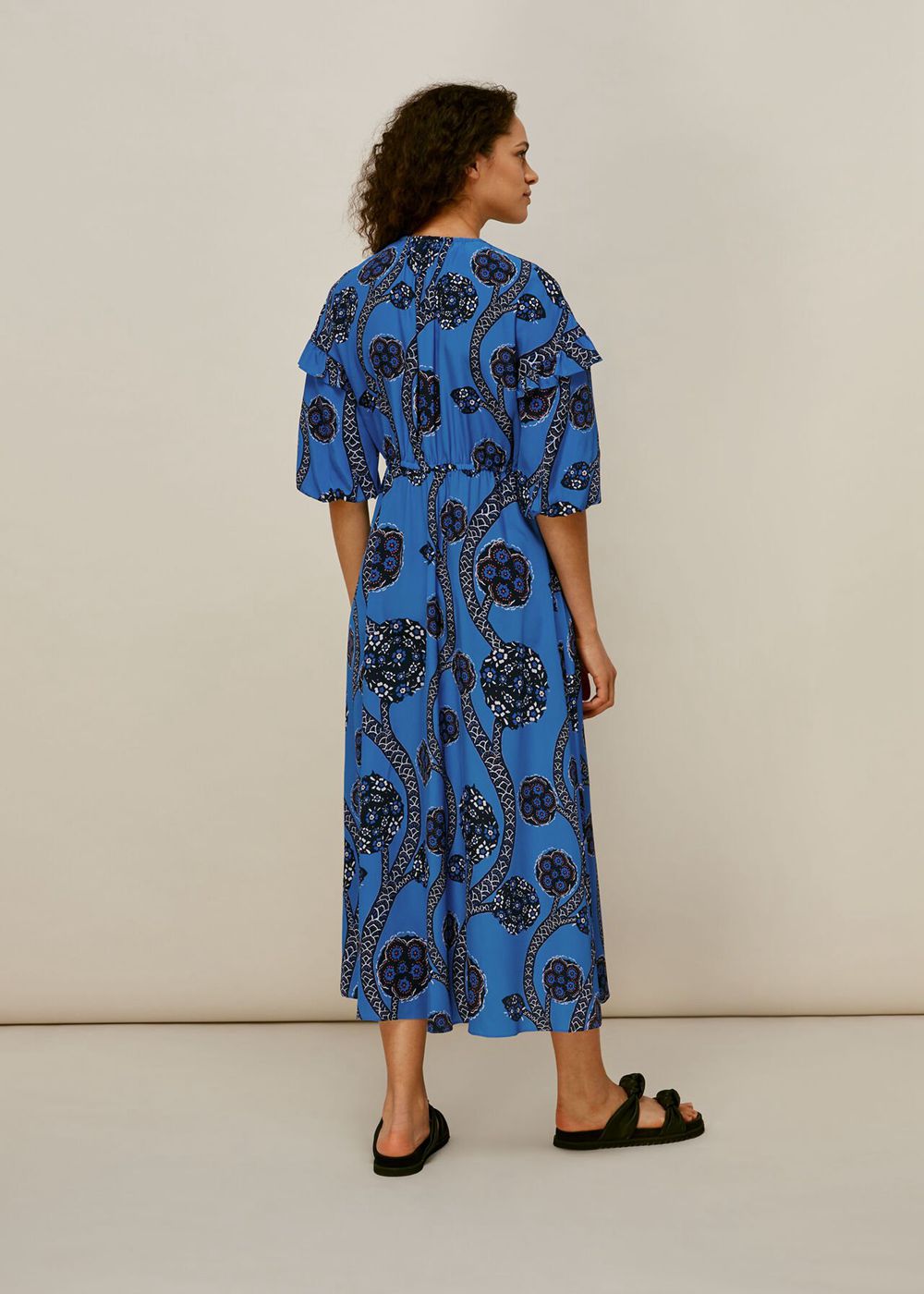 Whistles Trailing Seedpod Silk Dress Blue / Multicolor | US-40831TVRH