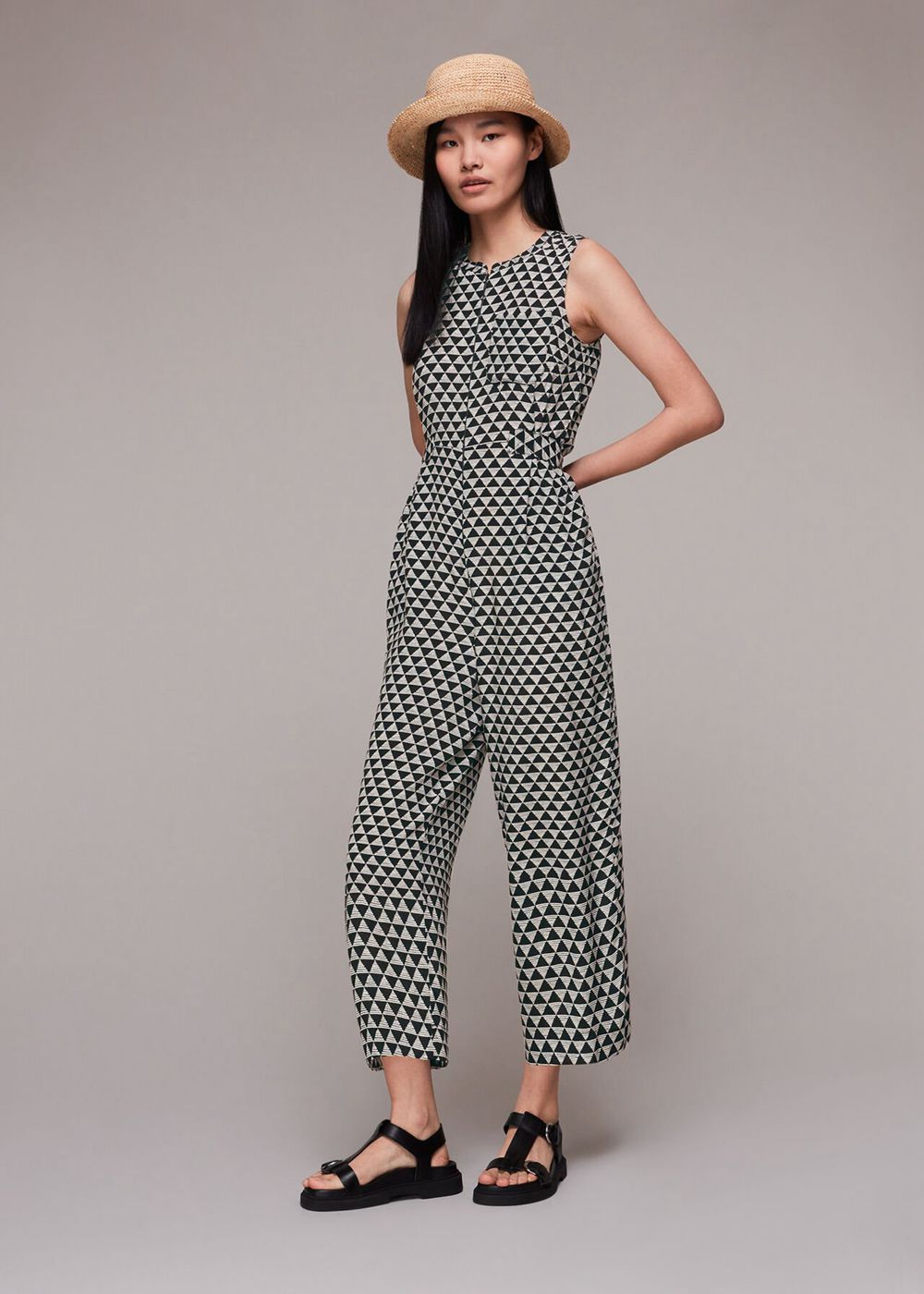 Whistles Triangle Checkerboard Jumpsuit Black / Multicolor | US-61257AWUM