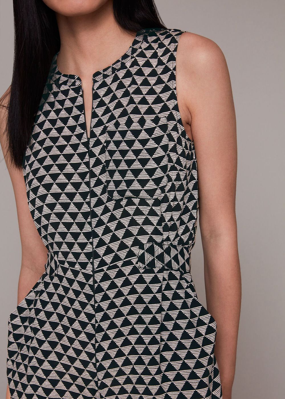 Whistles Triangle Checkerboard Jumpsuit Black / Multicolor | US-61257AWUM