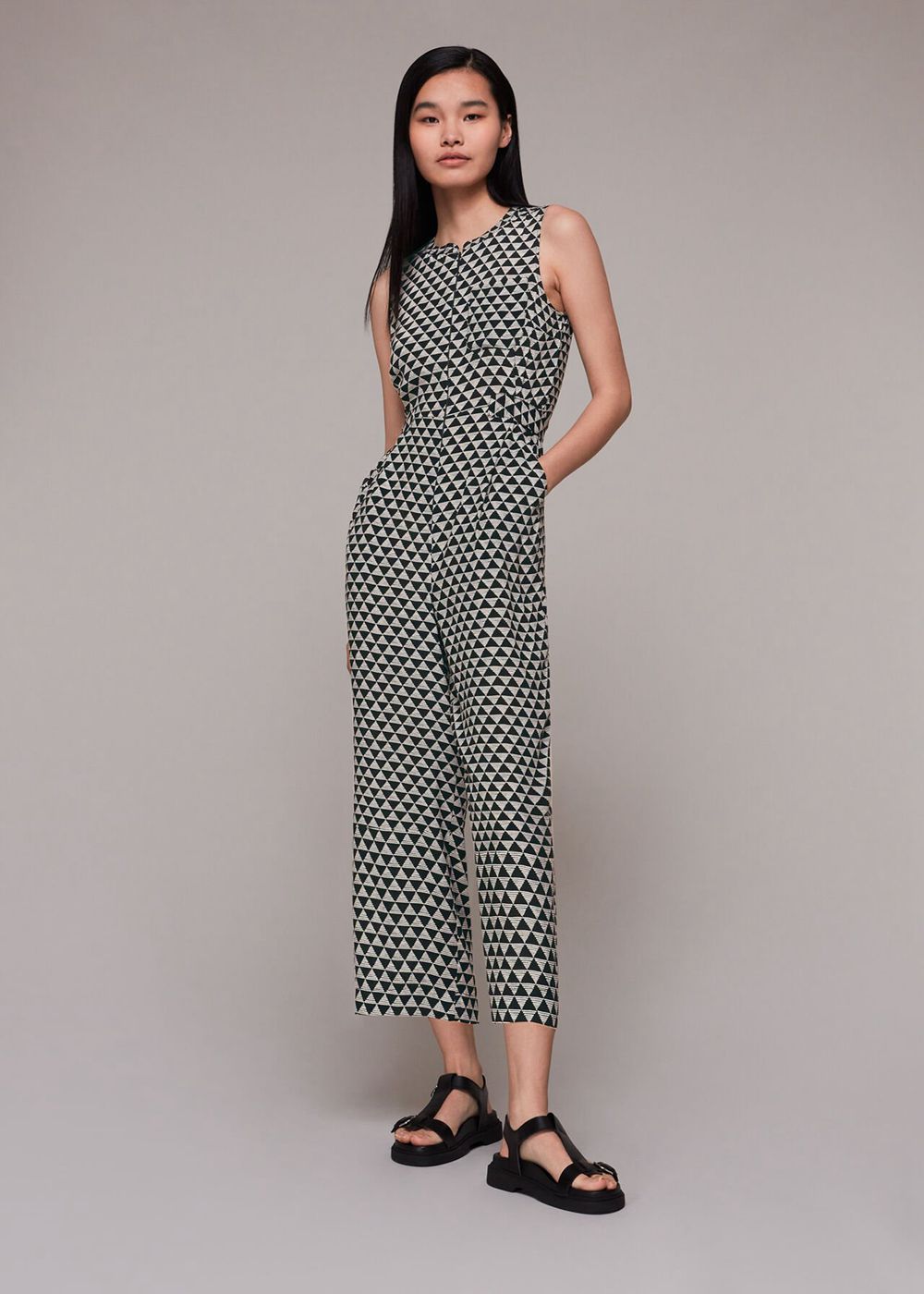 Whistles Triangle Checkerboard Jumpsuit Black / Multicolor | US-61257AWUM