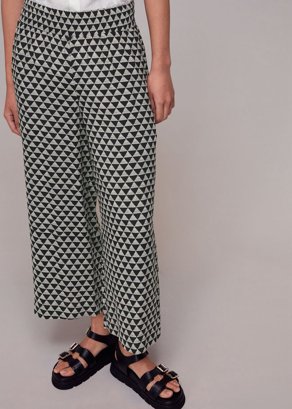 Whistles Triangle Checkerboard Pants Black / Multicolor | US-74658DESU