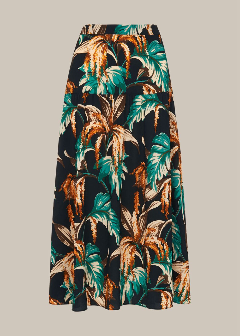 Whistles Tropical Floral Samira Skirts Green / Multicolor | US-14839JWUF