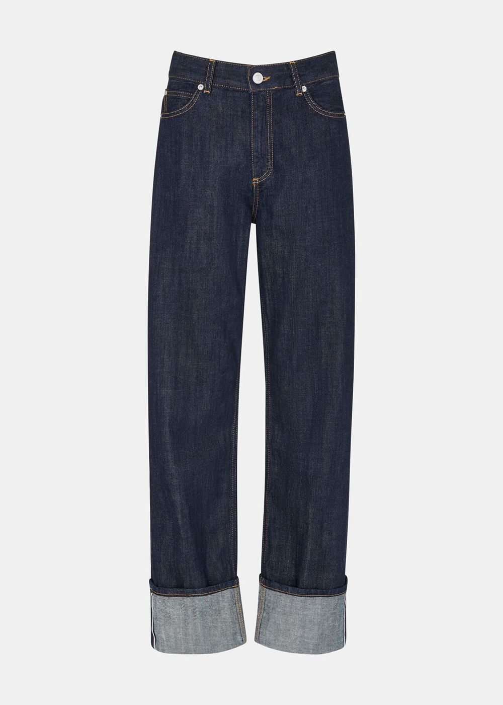 Whistles Turn Up Selvedge Jeans Dark Blue | US-85720QEOJ