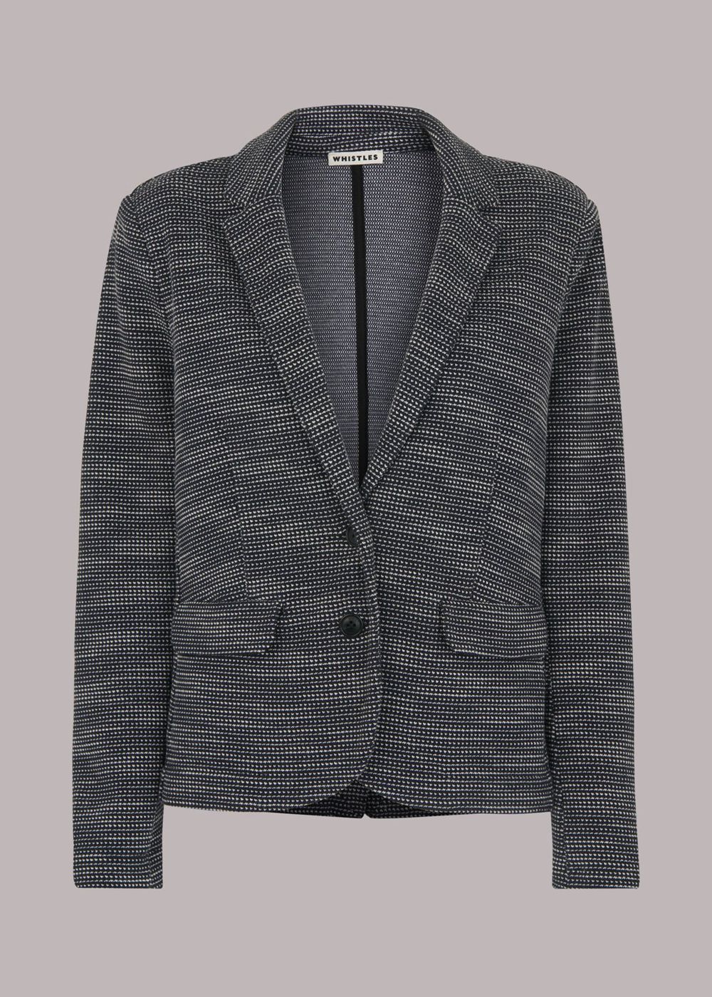 Whistles Tweed Slim Jersey Jacket Navy / Multicolor | US-97624VTFY