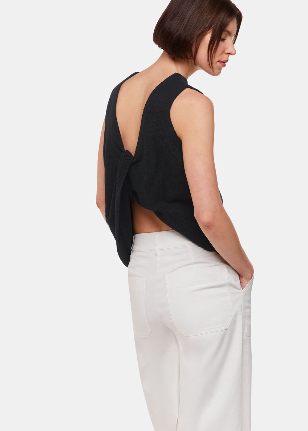 Whistles Twist Back Detail Knitwear Black | US-17940GSDX