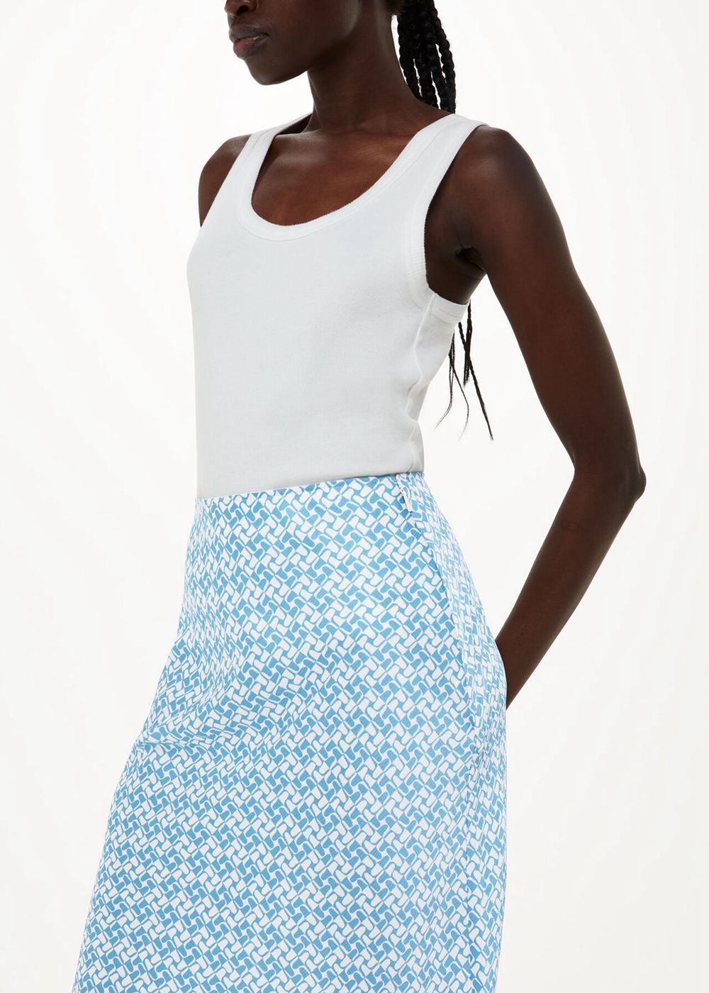 Whistles Two Tone Tile Bias Cut Skirts Blue / Multicolor | US-85906JXDB