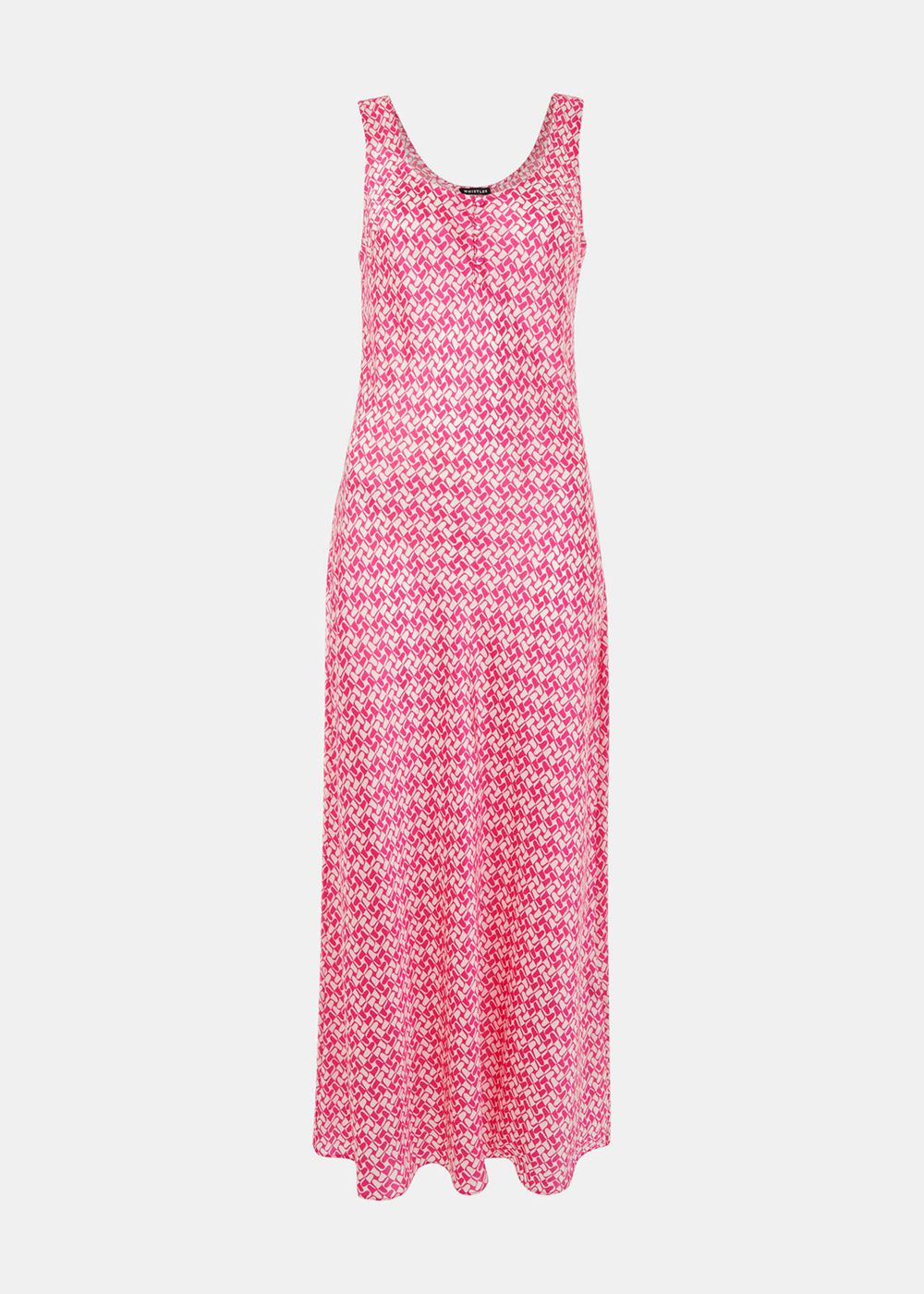 Whistles Two Tone Tile Silk Dress Pink / Multicolor | US-84501PNGL