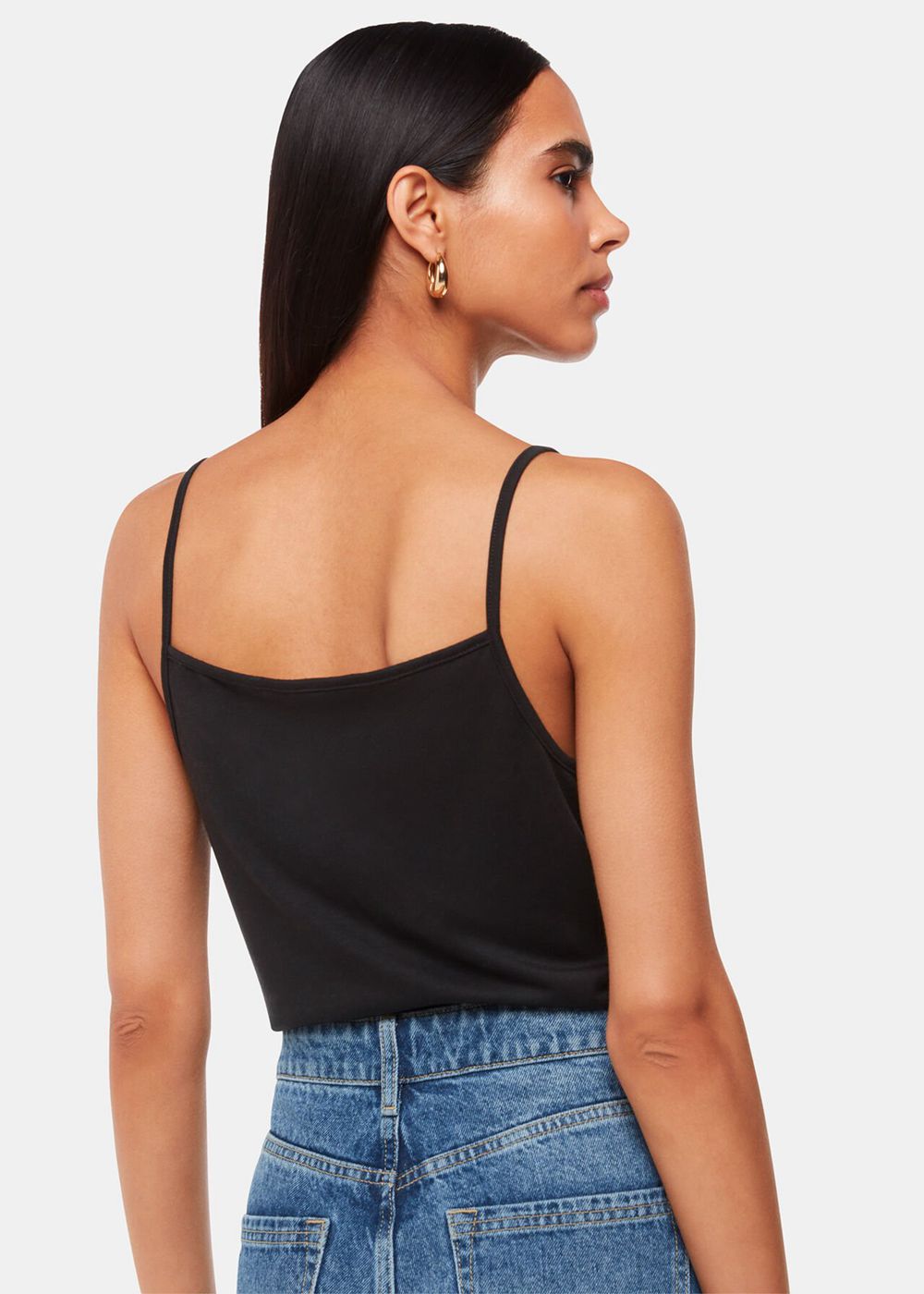 Whistles Ultimate Cami Top Black | US-59283GUQJ