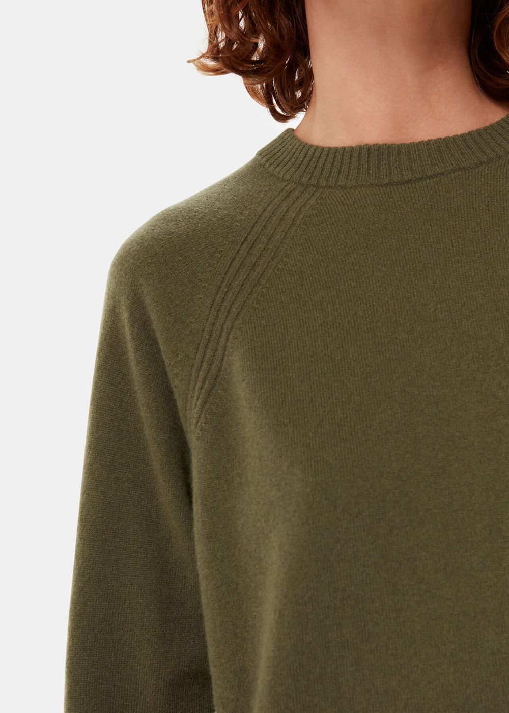 Whistles Ultimate Cashmere Crew Neck Knitwear Khaki | US-59342OVAR