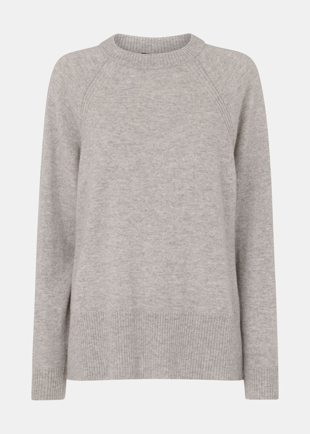 Whistles Ultimate Cashmere Crew Neck Knitwear Grey | US-89320EYNI