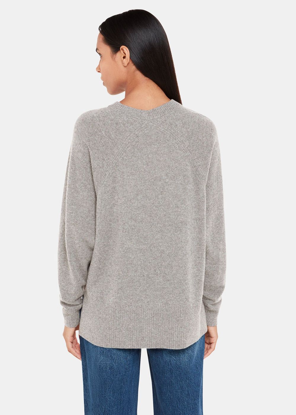 Whistles Ultimate Cashmere Crew Neck Knitwear Grey | US-87120IZNM