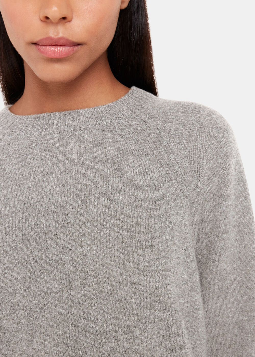 Whistles Ultimate Cashmere Crew Neck Knitwear Grey | US-87120IZNM