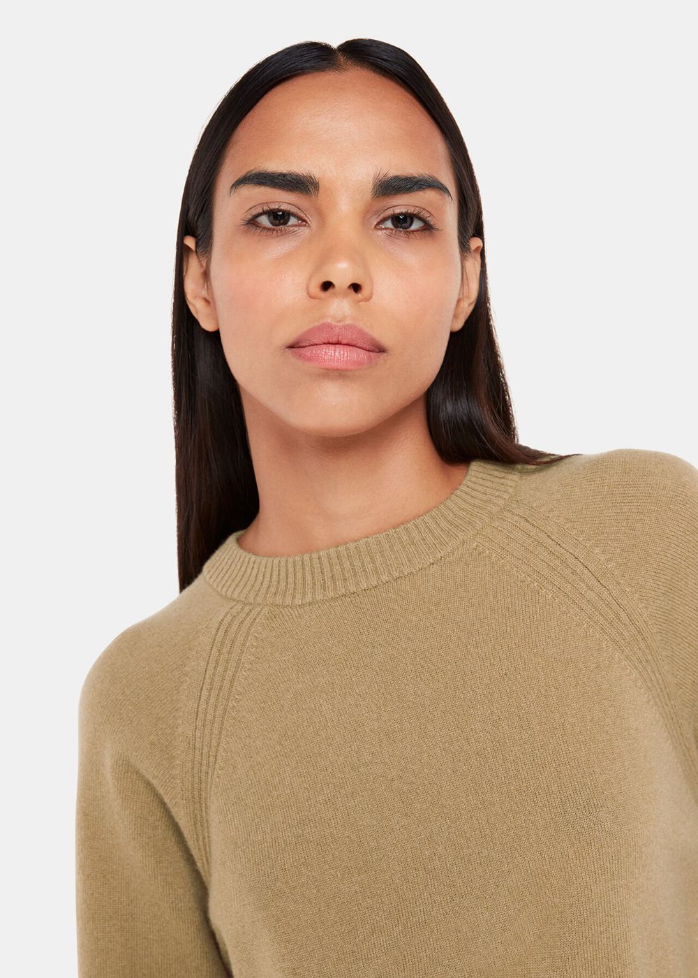 Whistles Ultimate Cashmere Crew Neck Knitwear Brown | US-45073SVYC