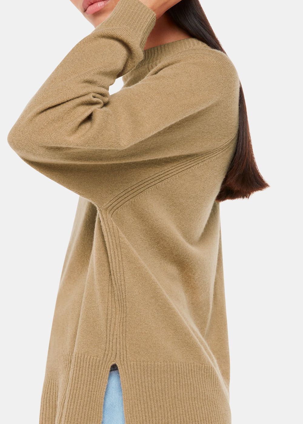 Whistles Ultimate Cashmere Crew Neck Knitwear Brown | US-45073SVYC