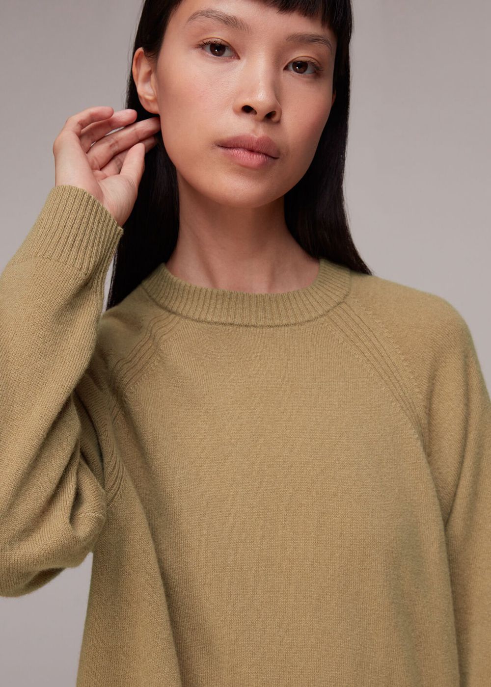 Whistles Ultimate Cashmere Crew Neck Knitwear Brown | US-45073SVYC