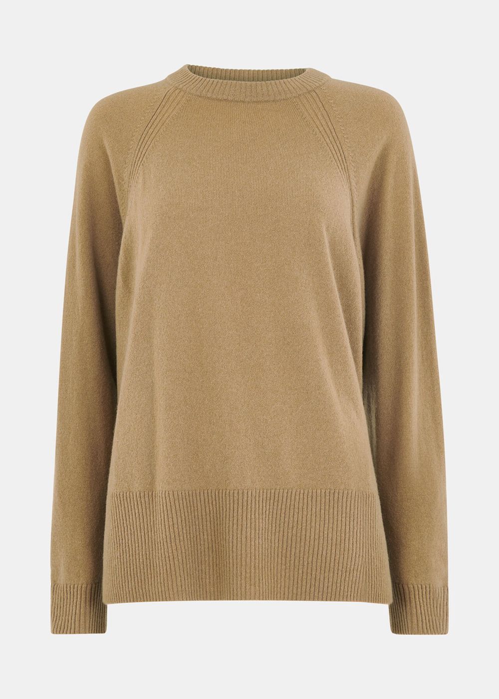 Whistles Ultimate Cashmere Crew Neck Knitwear Brown | US-45073SVYC