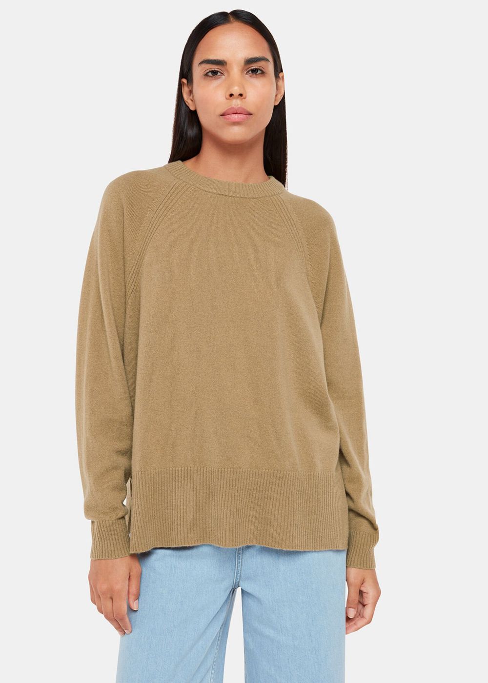 Whistles Ultimate Cashmere Crew Neck Knitwear Brown | US-45073SVYC