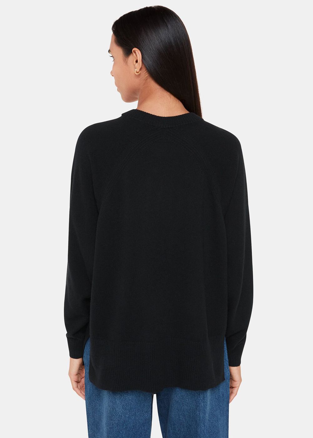 Whistles Ultimate Cashmere Crew Neck Knitwear Black | US-76281KITY