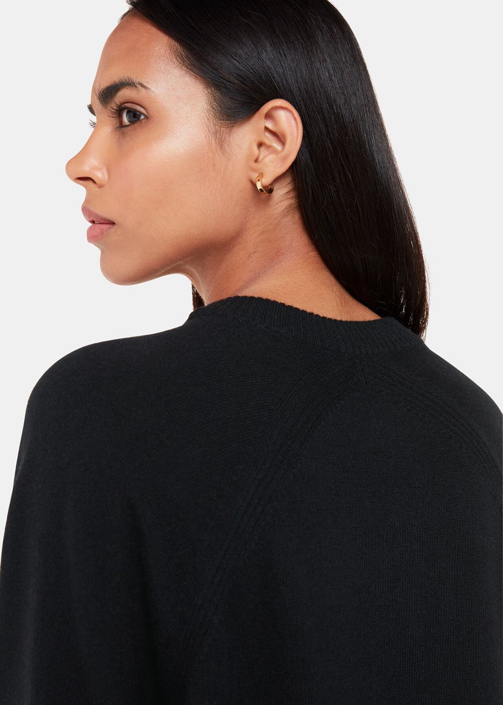 Whistles Ultimate Cashmere Crew Neck Knitwear Black | US-76281KITY